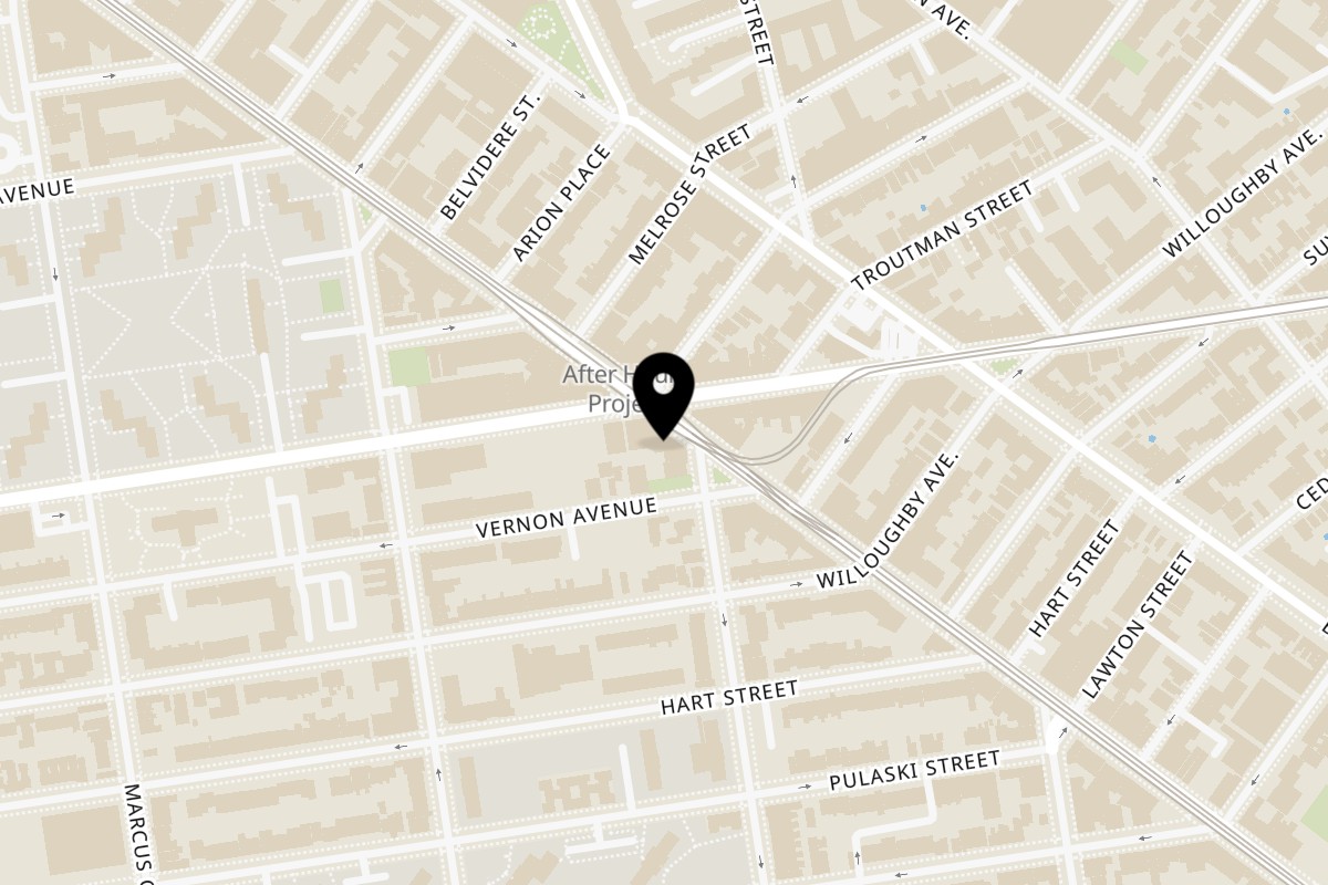 Map showing the location of TK's Deli on 954 Broadway in Brooklyn